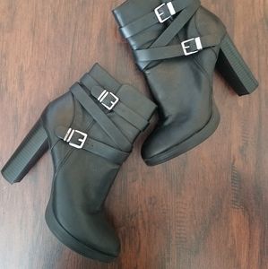 Forever 21 Faux Leather Ankle Boot w/ Strap Detail